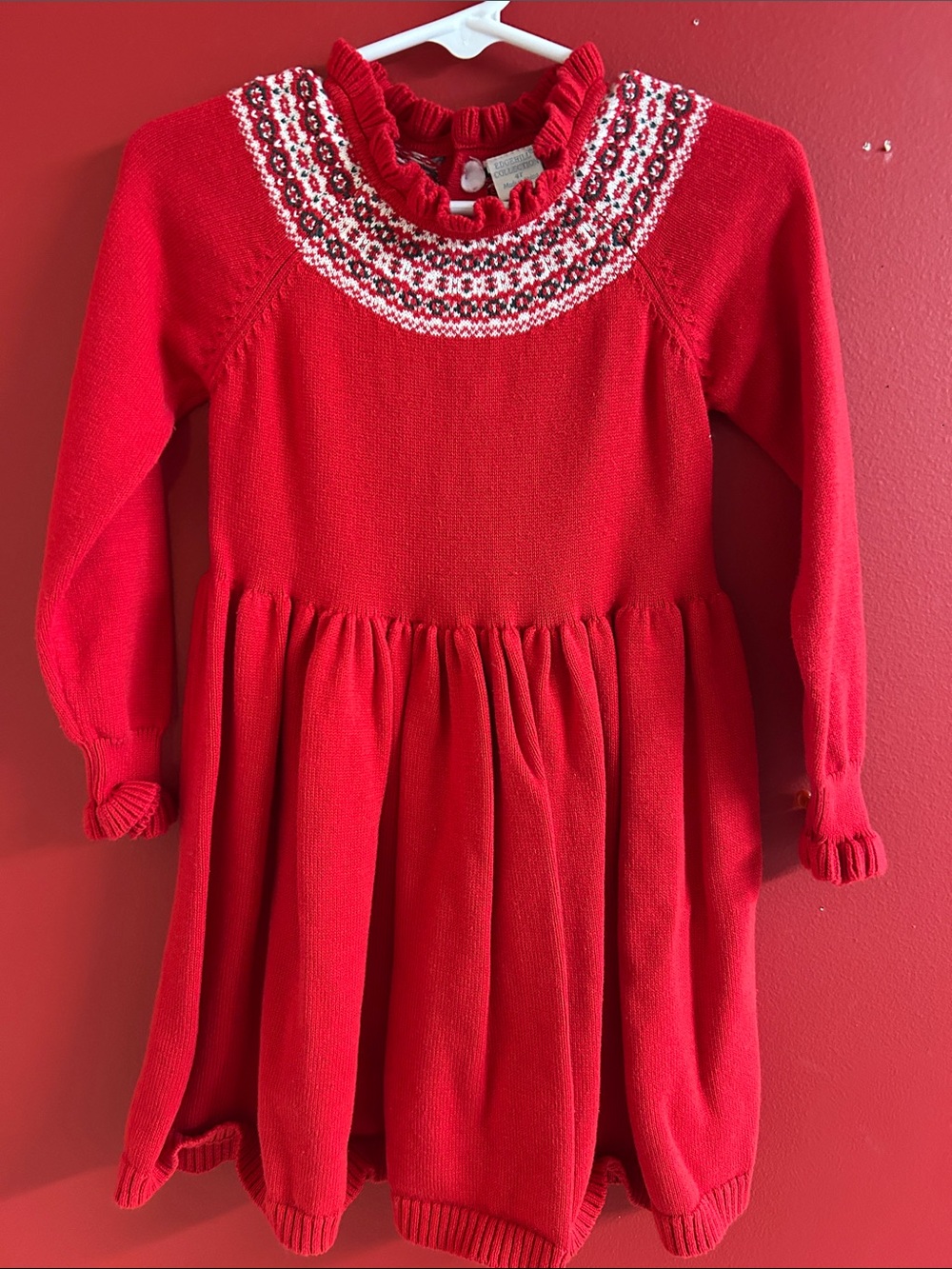 Edgehill Collection Red Sweater Dress size 4 girls